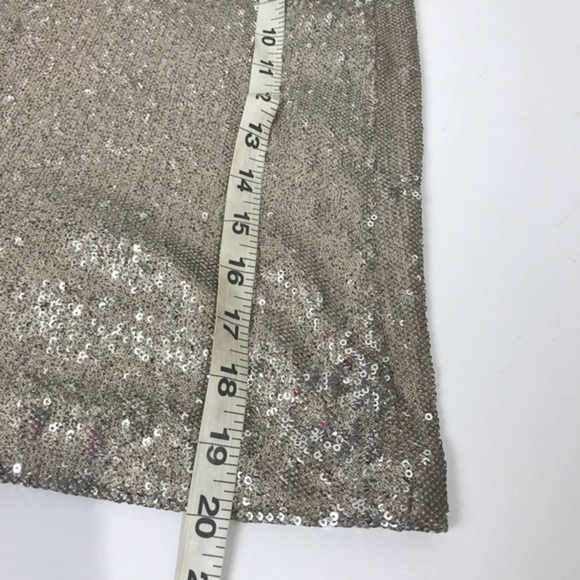 Zara Gold tan sequins skirt above knee XS lined - Picture 4 of 5